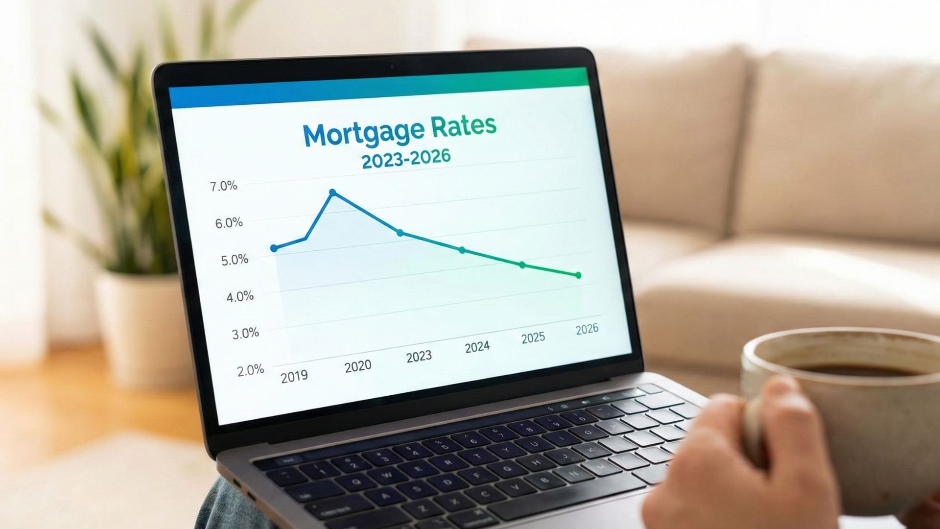 Chart showing declining Canadian mortgage rates for 2026 renewal in London Ontario